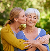 Daughter caring for older mom