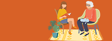illustration of two women sitting