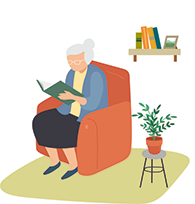 illustration of woman in a chair